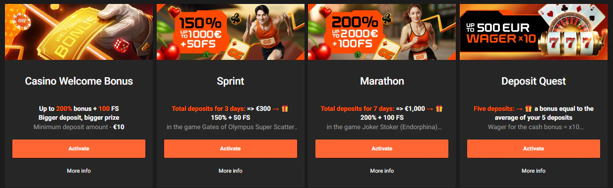 Oferta de bienvenida de GGBET para usuarios de casino y apuestas deportivas